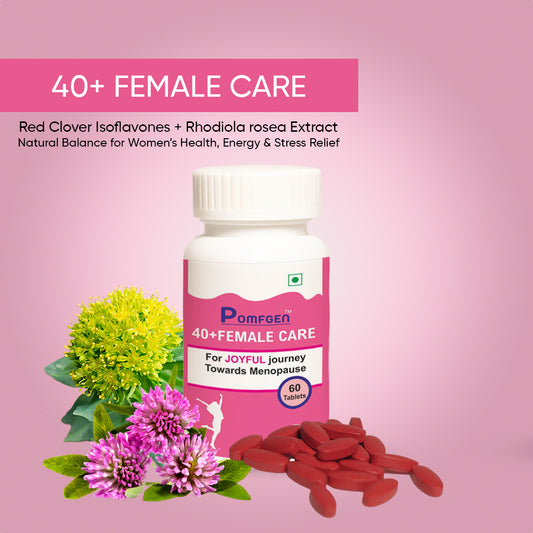 PomfGen 40+ Female Care - Red Clover + Rhodiola Tablets - 60 Tabs