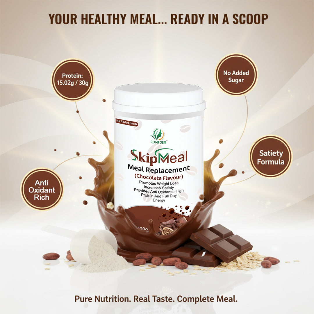 POMFGEN SkipMeal Meal Replacement Powder  500g  High Protein, Weight Loss & Energy