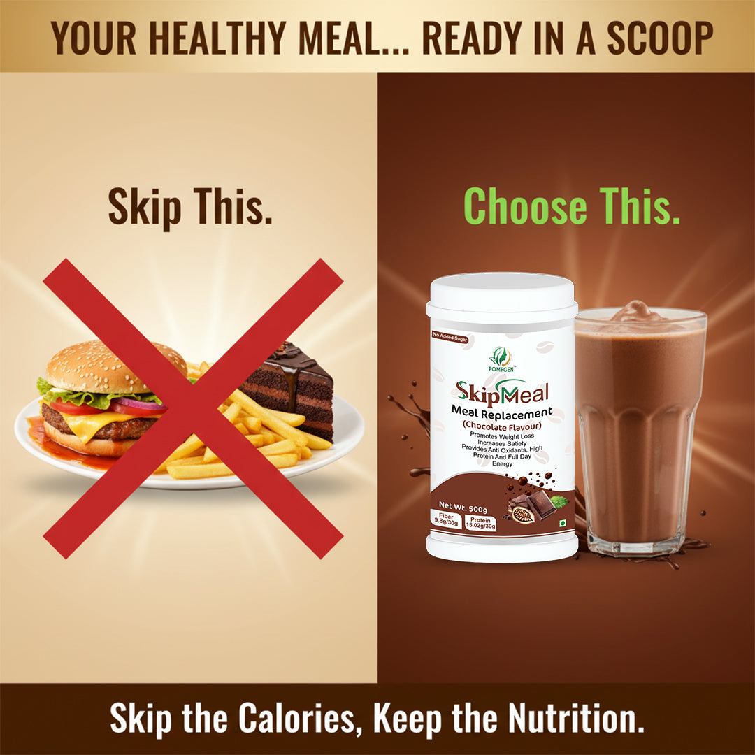 POMFGEN SkipMeal Meal Replacement Powder  500g  High Protein, Weight Loss & Energy