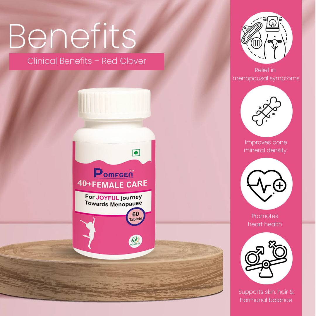 PomfGen 40+ Female Care - Red Clover + Rhodiola Tablets - 60 Tabs