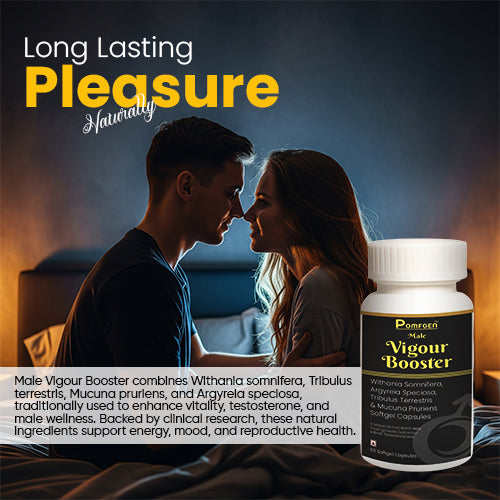 Pomgen Male Vigour Booster | Natural Stamina, Energy & Testosterone Support with Ashwagandha & Tribulus