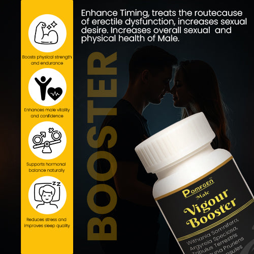 Pomgen Male Vigour Booster | Natural Stamina, Energy & Testosterone Support with Ashwagandha & Tribulus
