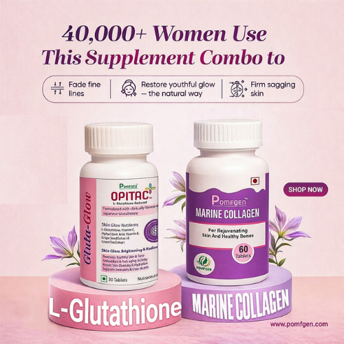 Pomfgen Skin & Bone Care Combo – Marine Collagen + Gluta-Glow (60 + 30 Tablets)