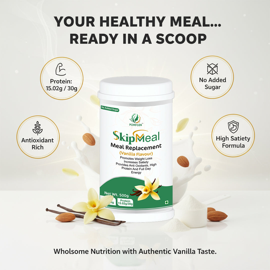 POMFGEN SkipMeal Meal Replacement Powder  500g  High Protein, Weight Loss & Energy