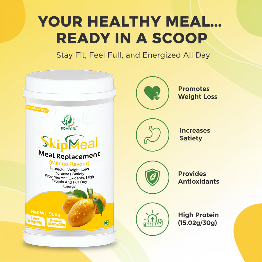 POMFGEN SkipMeal Meal Replacement Powder  500g  High Protein, Weight Loss & Energy